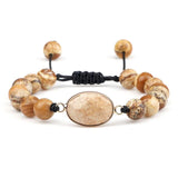 8mm Picture Stone Beads Bracelet