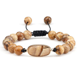 8mm Picture Stone Beads Bracelet