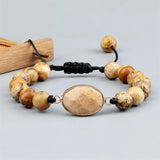 8mm Picture Stone Beads Bracelet