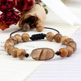 8mm Picture Stone Beads Bracelet