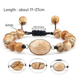 8mm Picture Stone Beads Bracelet