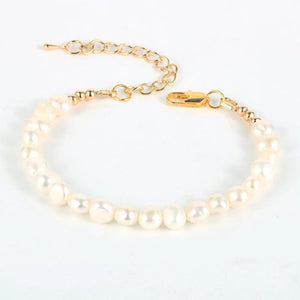 Freshwater Baroque Pearls Bracelet Adjustable Chain Pink Jewelry