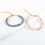 Freshwater Baroque Pearls Bracelet Adjustable Chain Pink Jewelry