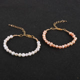 Freshwater Baroque Pearls Bracelet Adjustable Chain Pink Jewelry