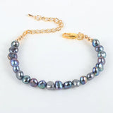 Freshwater Baroque Pearls Bracelet Adjustable Chain Pink Jewelry