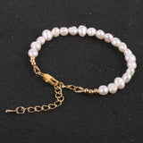 Freshwater Baroque Pearls Bracelet Adjustable Chain Pink Jewelry