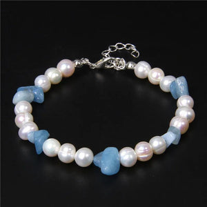 Natural Pearl Bracelet Citrines Bangle Aquamarines Crystal Malachite