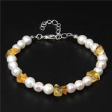 Natural Pearl Bracelet Citrines Bangle Aquamarines Crystal Malachite