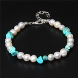 Natural Pearl Bracelet Citrines Bangle Aquamarines Crystal Malachite