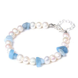 Natural Pearl Bracelet Citrines Bangle Aquamarines Crystal Malachite