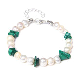 Natural Pearl Bracelet Citrines Bangle Aquamarines Crystal Malachite