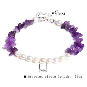 Colorful Natural Oval Pearl Beads Bracelet with Tiger Eye Stone