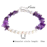 Colorful Natural Oval Pearl Beads Bracelet with Tiger Eye Stone
