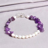 Colorful Natural Oval Pearl Beads Bracelet with Tiger Eye Stone