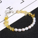 Colorful Natural Oval Pearl Beads Bracelet with Tiger Eye Stone