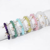 Crystal Bracelets Set Amethysts Pink Quartzs Rabbit Bowknot Brace