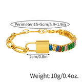 Colorful CZ Stainless Steel Bracelet For Women