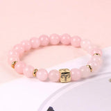 Pink Crystal Quartz Constellation Bracelet Set