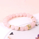 Pink Crystal Quartz Constellation Bracelet Set