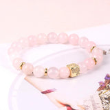 Pink Crystal Quartz Constellation Bracelet Set