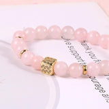 Pink Crystal Quartz Constellation Bracelet Set