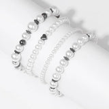 Freshwater Mother of Shell Bracelets Set 4pcs/Lot Pearl Beaded Bracelet
