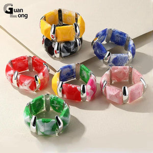 Vintage Geometric Chain Link Bracelets for Women Adjustable Wide Bangle