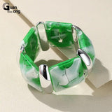 Vintage Geometric Chain Link Bracelets for Women Adjustable Wide Bangle