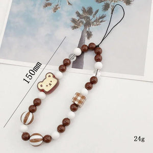 Little Bear Dish Bead Mobile Phone Sling Rope Women's Chain Accessory