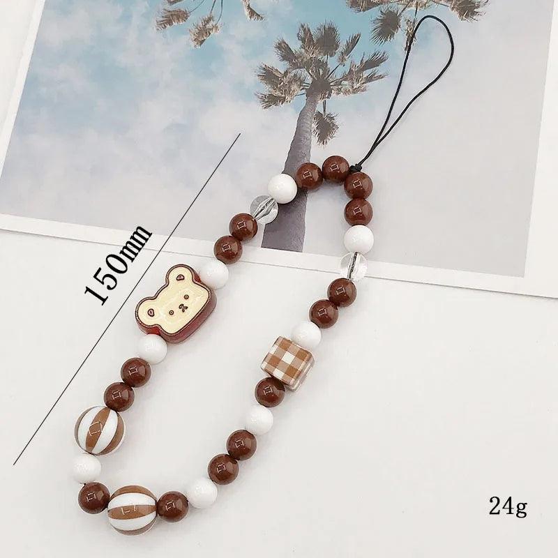 Little Bear Dish Bead Mobile Phone Sling Rope Women's Chain Accessory