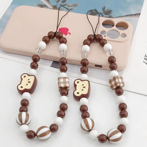 Little Bear Dish Bead Mobile Phone Sling Rope Women's Chain Accessory