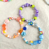 Smiley Candy Letter Beads Bracelet for Women