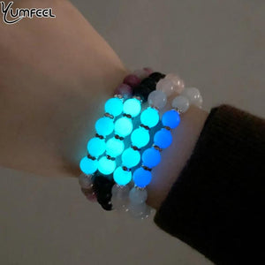 Glowing Crystal Stone Bracelets Men & Women Luminous Wrist Jewelry