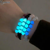 Glowing Crystal Stone Bracelets Men & Women Luminous Wrist Jewelry