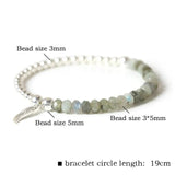 Labradourite Silver Wing Charm Bracelet