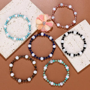 Spacer Stone Bead Bracelet Howlite Amethyst Aventurine 8mm