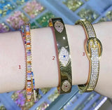 Eye Belt Charm Bracelet Cubic Zirconia Snake Bangle