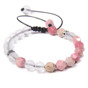 8mm Natural Faceted Beaded Braid Bracelet Quartzs Amethysts Woven Bracelets