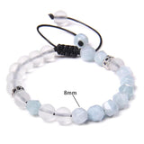 8mm Natural Faceted Beaded Braid Bracelet Quartzs Amethysts Woven Bracelets