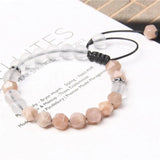 8mm Natural Faceted Beaded Braid Bracelet Quartzs Amethysts Woven Bracelets