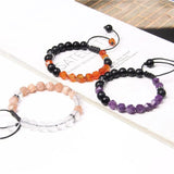 8mm Natural Faceted Beaded Braid Bracelet Quartzs Amethysts Woven Bracelets