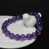 Natural Amethysts Purple Quartz Stone Bracelet Women Beaded Stretch