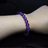 Natural Amethysts Purple Quartz Stone Bracelet Women Beaded Stretch