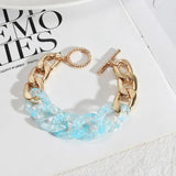 Enamel Link Chain Bracelets for Women Toggle High Fall Bangles