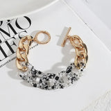 Enamel Link Chain Bracelets for Women Toggle High Fall Bangles
