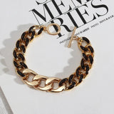 Enamel Link Chain Bracelets for Women Toggle High Fall Bangles