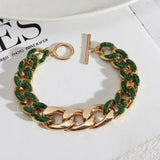 Enamel Link Chain Bracelets for Women Toggle High Fall Bangles