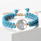 Natural Stone Wrap Bracelet 4mm Mini Beaded Bracelet Tree of Life OM Charm