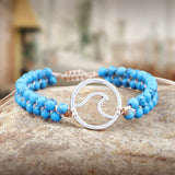 Natural Stone Wrap Bracelet 4mm Mini Beaded Bracelet Tree of Life OM Charm