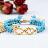 Natural Stone Wrap Bracelet 4mm Mini Beaded Bracelet Tree of Life OM Charm